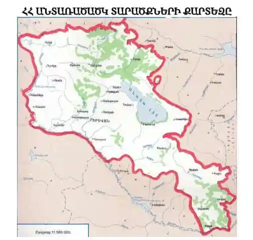 Карта лесных территорий Республики Армения 